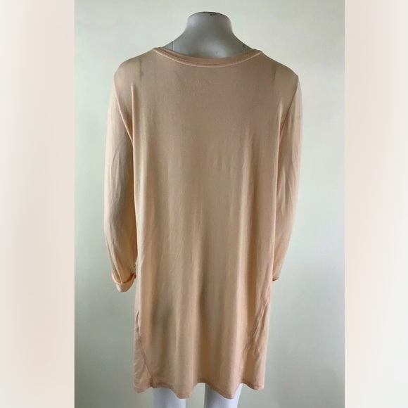 Soft Surroundings Sz L Sublime Long Sleeve Draped Tee Peach Modal Spandex Top - Picture 5 of 7